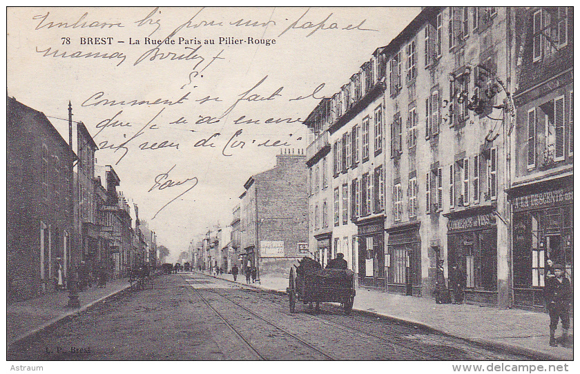 Cpa-29-brest-animée-rue De Paris Au Pilier Rouge-etc..-edi L.P.  N°78 - Brest