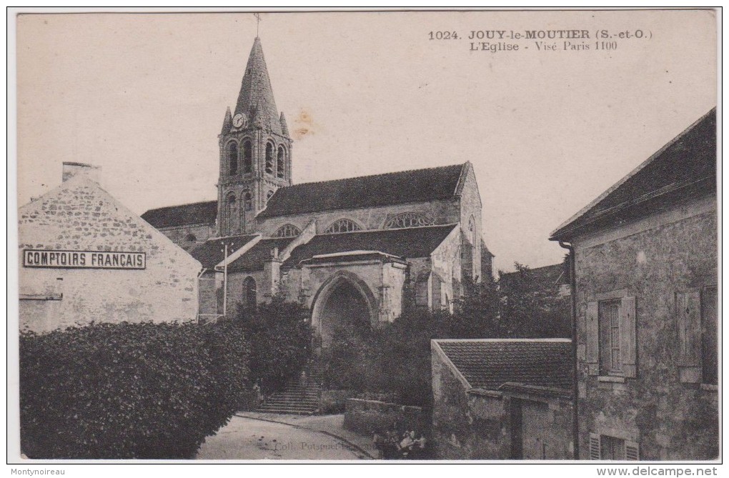Val D  Oise :  JOUY  Le  MOUTIER  : L  église  (  Comptoir  Français) - Jouy Le Moutier