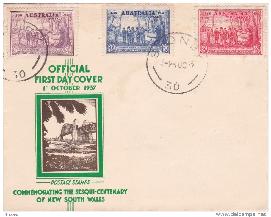 Australia 1937 Sesquicentenary Of New South Wales FDC - Sobre Primer Día (FDC)