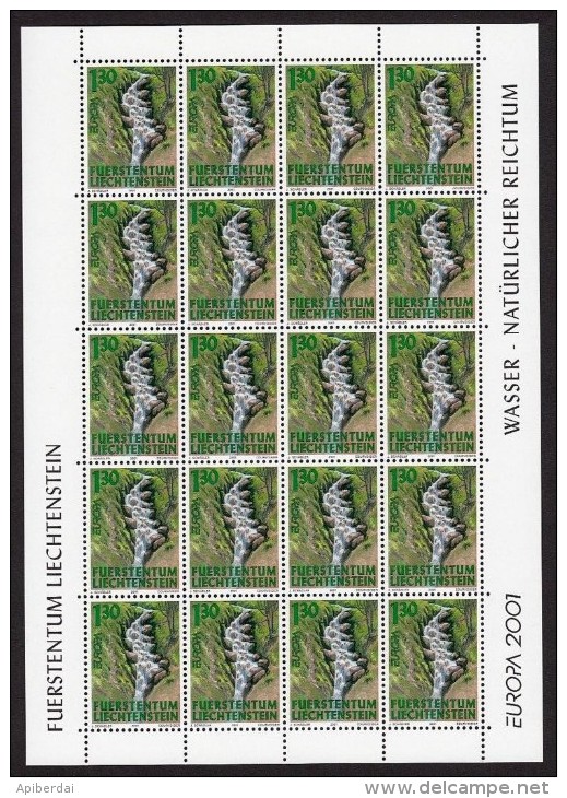 Liechtenstein - 2001 EUROPA  Bloc-feuillet De 20 Timbres (kleinbogen) - 2001