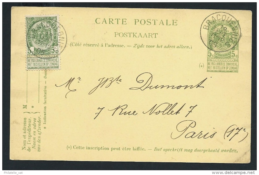 BELGIQUE - Entier Postal En 1905 Pour Paris -  A Voir - Lot P12735 - Postcards 1871-1909