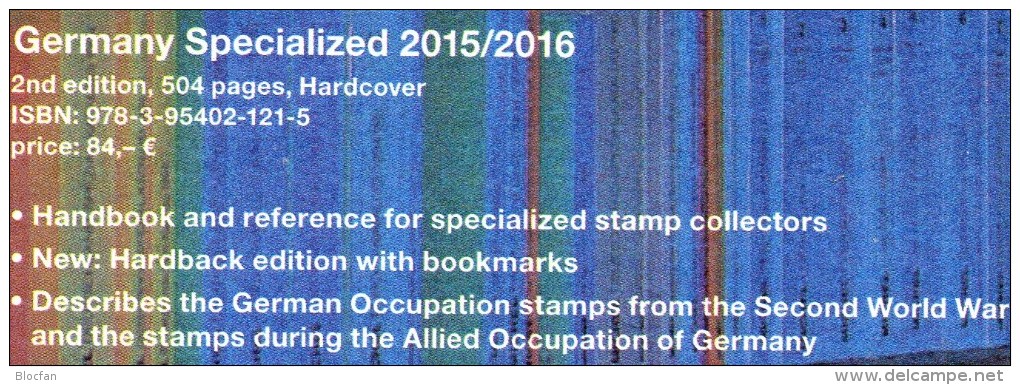 Special Germany 2015/2016 New 84€ II.world War Occupations Bizone SBZ French American British Zones Catalogue Of Germany - Handbooks