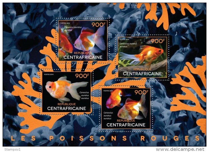 Central African Republic. 2014 Goldfishes. (523a) - Fische