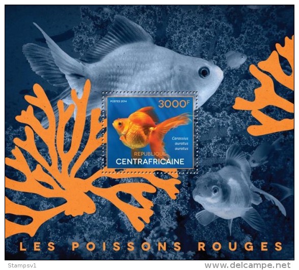 Central African Republic. 2014 Goldfishes. (523b) - Fishes