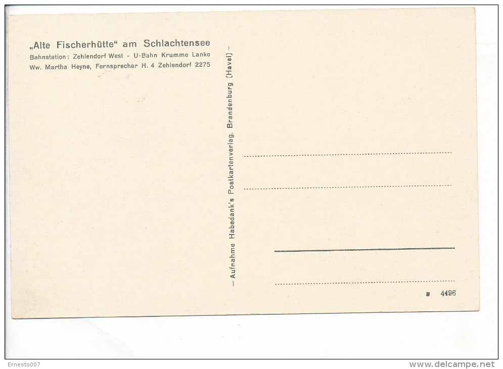 PK-CP Deutschland, Berlin-Zehlendorf - Alte Fischerhütte, Ungebraucht, Siehe Bilder!*) - Zehlendorf