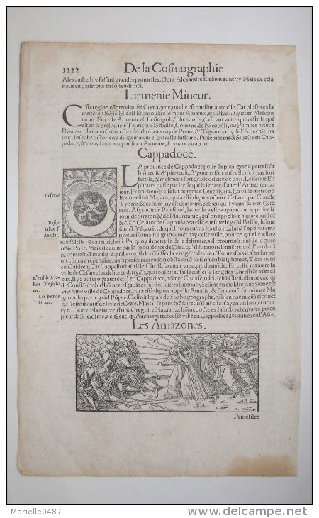 Cosmographia Universalis De Sebastian Münster. 1 Fol. 16eme Siècle. - Jusque 1700