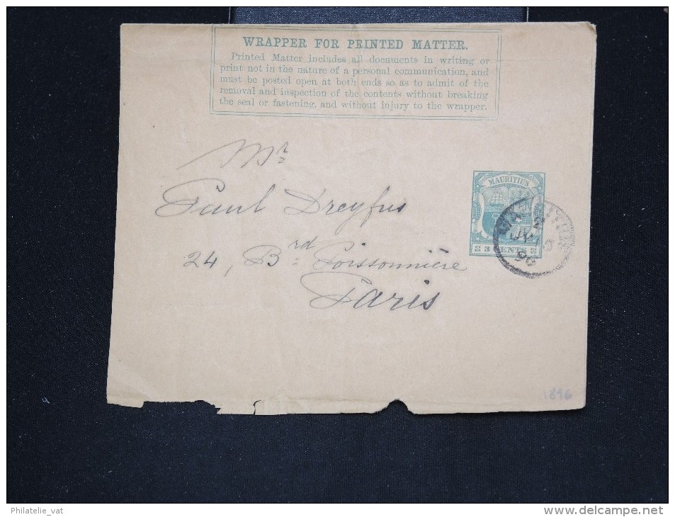GRANDE BRETAGNE - MAURICE - Entier Postal ( Bande Journal ) Pour Paris En 1896 - A Voir - Lot P12775 - Maurice (...-1967)