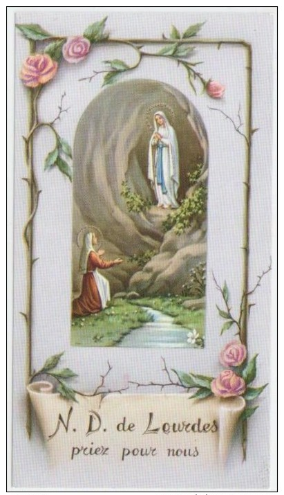 SANTINO  HOLY CARD - MADONNA DI LOURDES - Ed. FB Fratt. Bonella - Santini