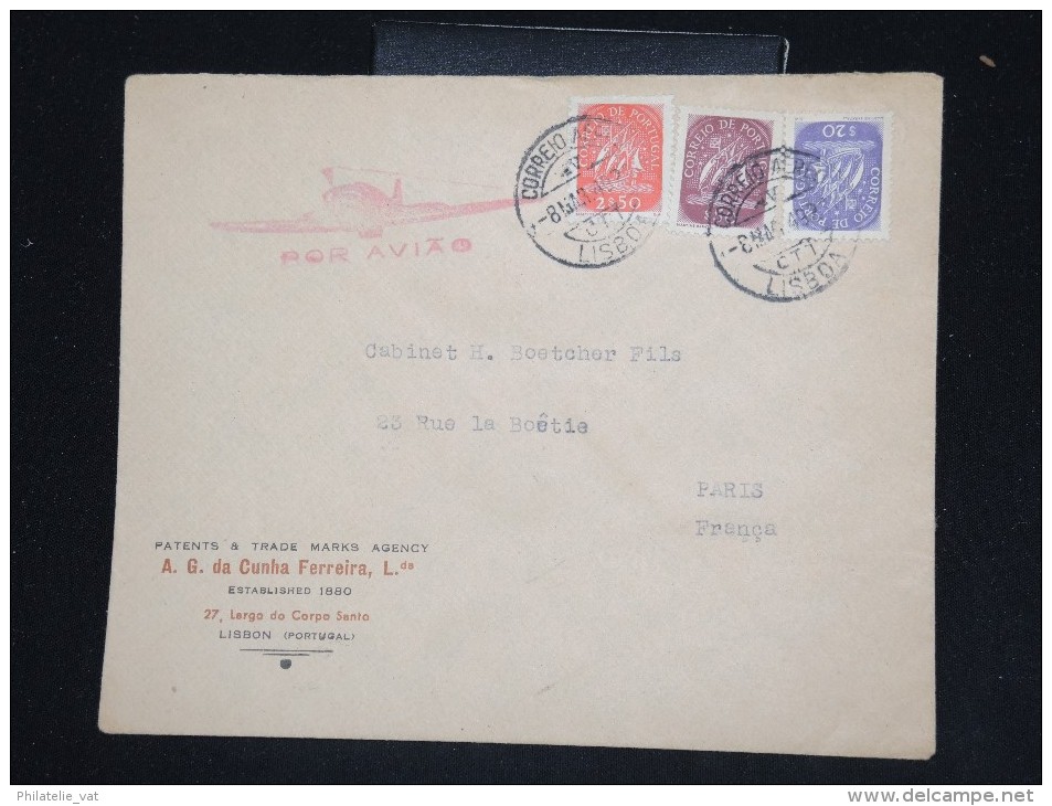 PORTUGAL - Enveloppe De Lisbone Pour Paris Par Avion En 1949 - A Voir - Lot P12781 - Lettres & Documents