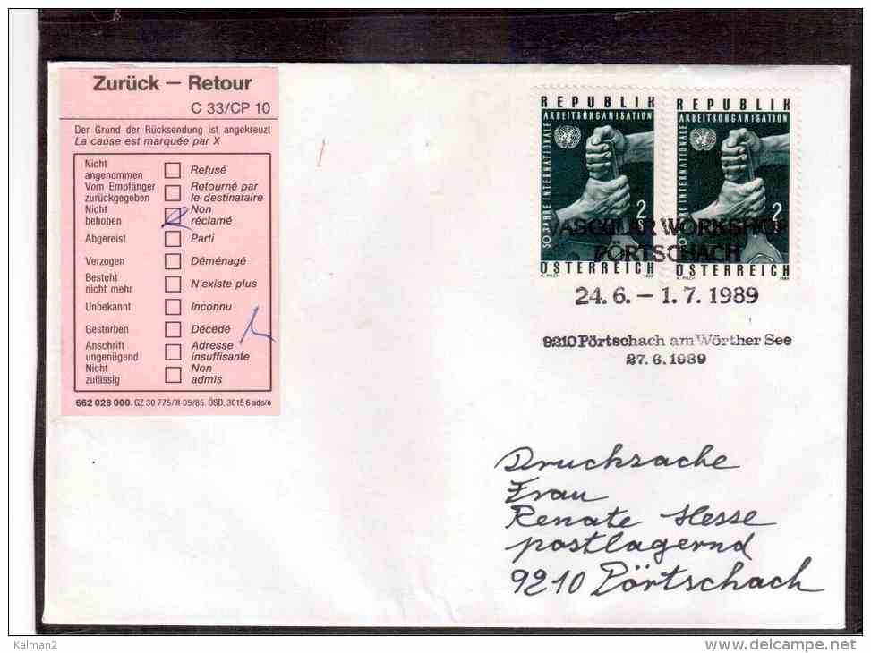 DE1265    -  AUSTRIA POSTAL HISTORY   /    VASCULAR WORKSHOP     /   POERTSCHACH AM WOERTHER SEE  27.6.1989 - Sonstige & Ohne Zuordnung