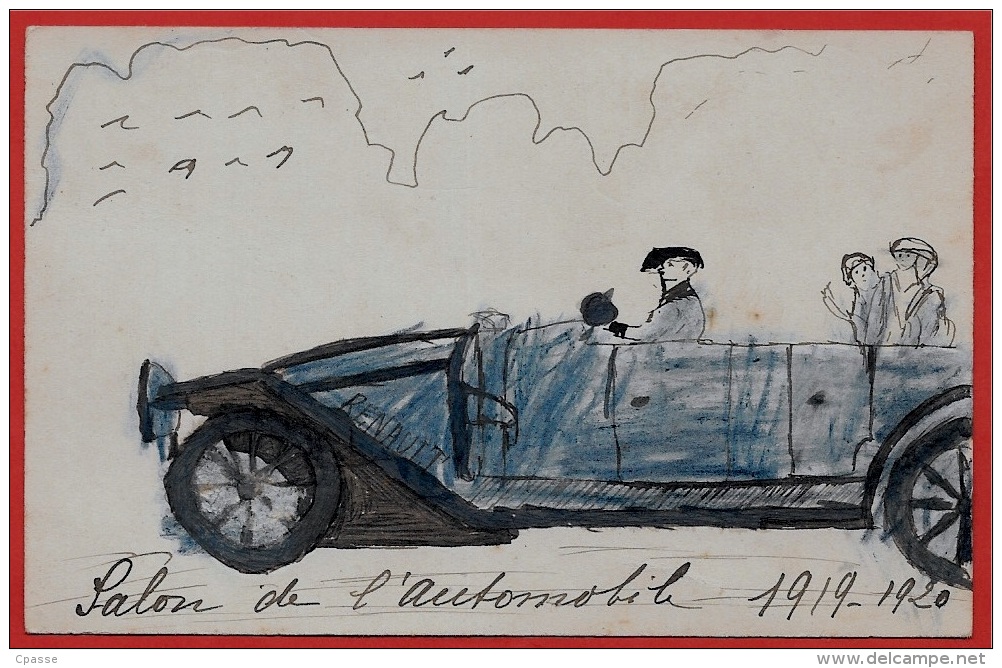 Petit Dessin "Salon De L'Automobile 1919-1920" Sur Carte Visite De Maurice Meyer Rue Du Temple, 75003 Paris ° Auto Car - Unclassified