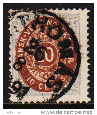 1876-1879. Bi-coloured. 10 C. Dark Light Pearl-grey/light Brown. 4th Print. Normal Fram... (Michel: 11 Ib) - JF180588 - Dänisch-Westindien