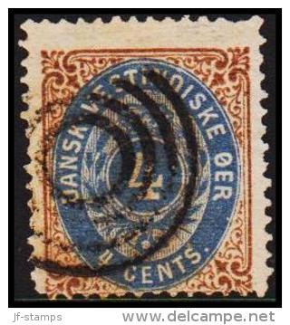 1873-1874. Bi-coloured. 4 C. Brown/ultramarine. First Print. Normal Frame. Perf. 14x13½... (Michel: 7 Ia) - JF180543 - Dänisch-Westindien