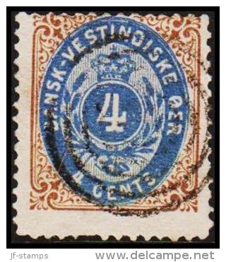 1873-1874. Bi-coloured. 4 C. Brown/ultramarine. First Print. Normal Frame. Perf. 14x13½... (Michel: 7 Ia) - JF180542 - Deens West-Indië