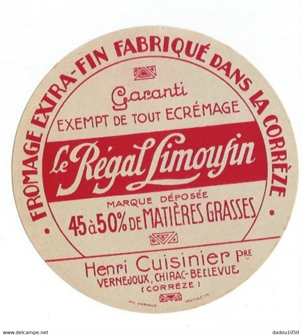 6 étiquettes Le Régal Limoujin - Fromage