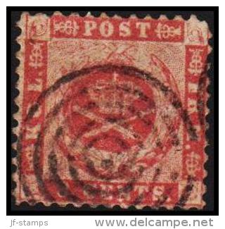 1872. 3 C. Carmine-rose. Lineperf. 12½. 5 Ringcancel. (Michel: 3 A) - JF180425 - Danish West Indies