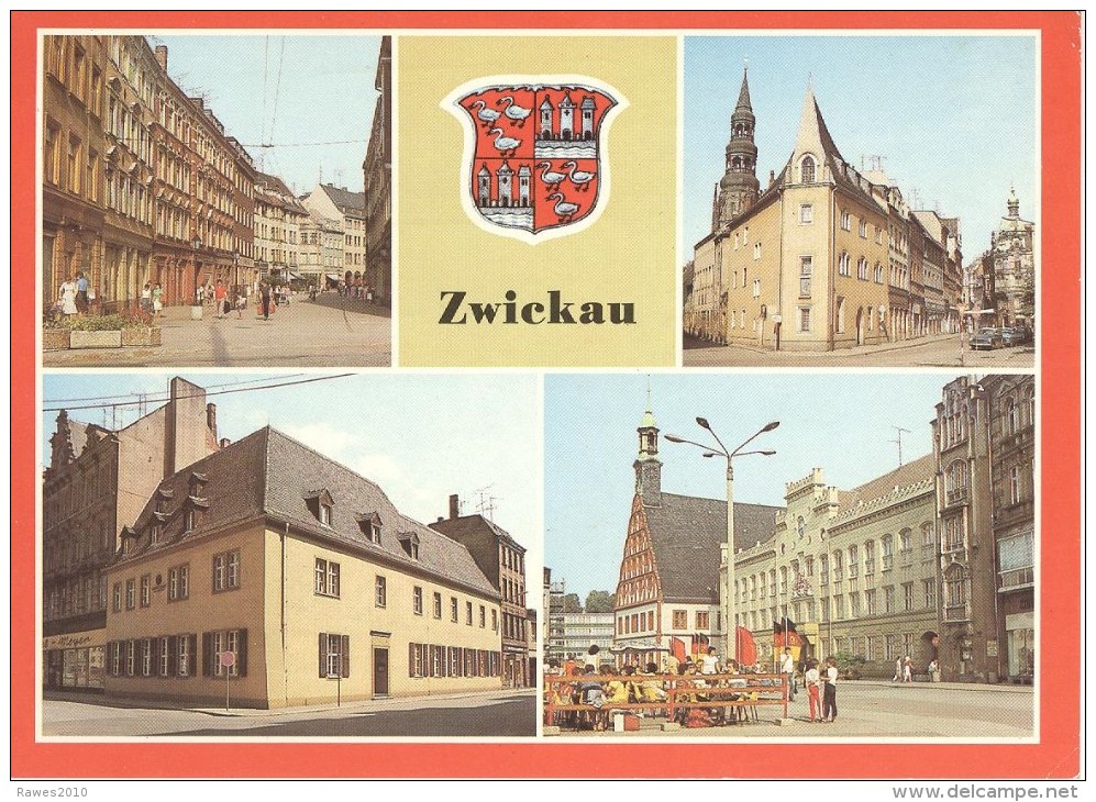 AK DDR Zwickau Stadtansichten Wappen 1988 - Zwickau