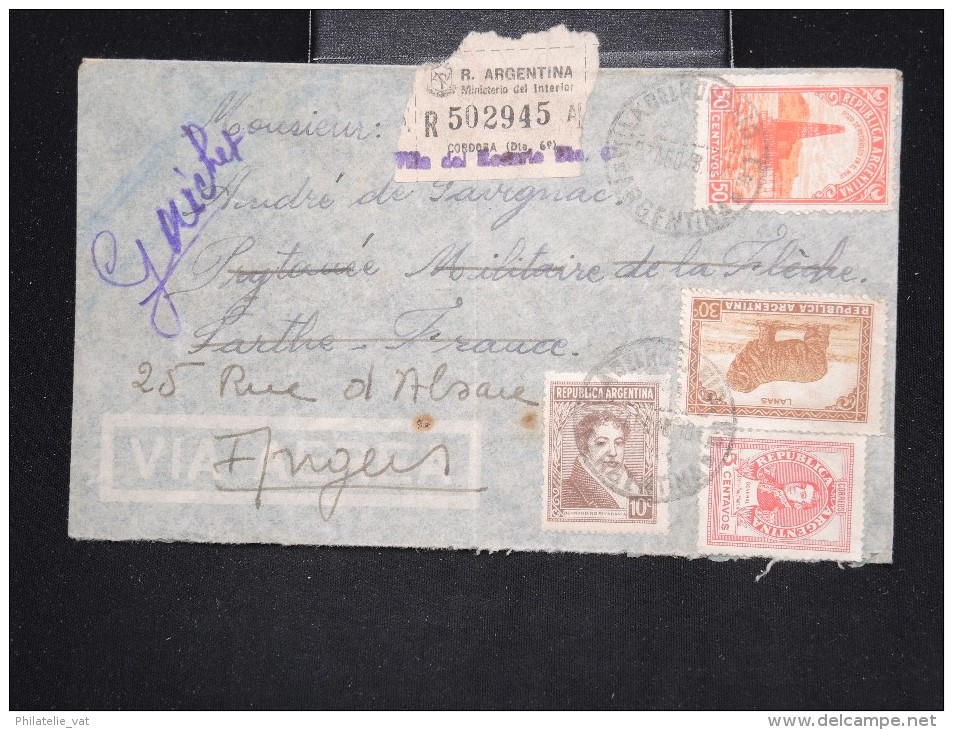 ARGENTINE - Enveloppe En Recommandée De Cordoba Pour La France En 1948 - A Voir - Lot P12797 - Briefe U. Dokumente
