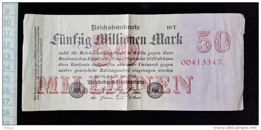 Billet, Allemagne, 50 Millionen Mark 1923 - 50 Mio. Mark