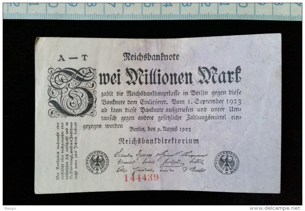 Billet, Allemagne, Zwei Millionen Mark 1923 - 2 Mio. Mark