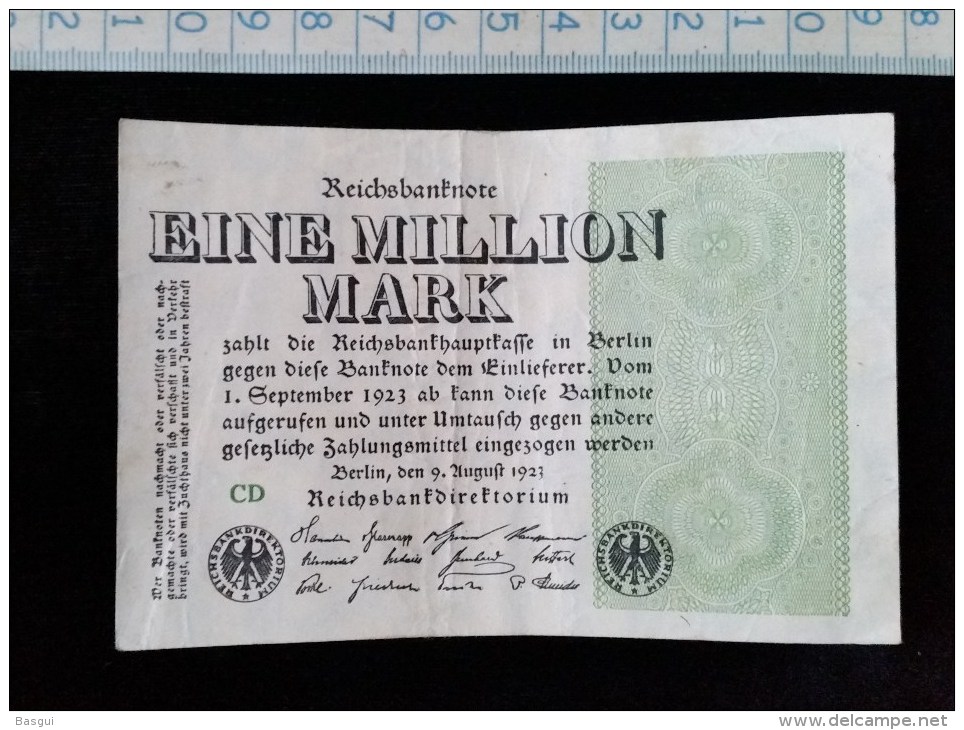 Billet, Allemagne, Eine Millionen Mark 1923 - 2 Millionen Mark