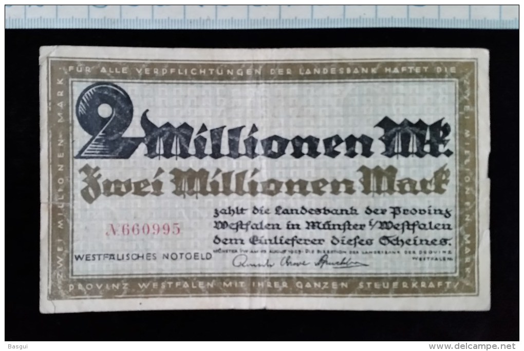 Billet, Allemagne, 2 Millionen Mark 1923 - 2 Millionen Mark