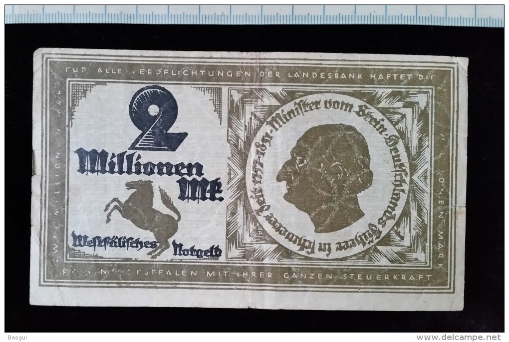 Billet, Allemagne, 2 Millionen Mark 1923 - 2 Millionen Mark
