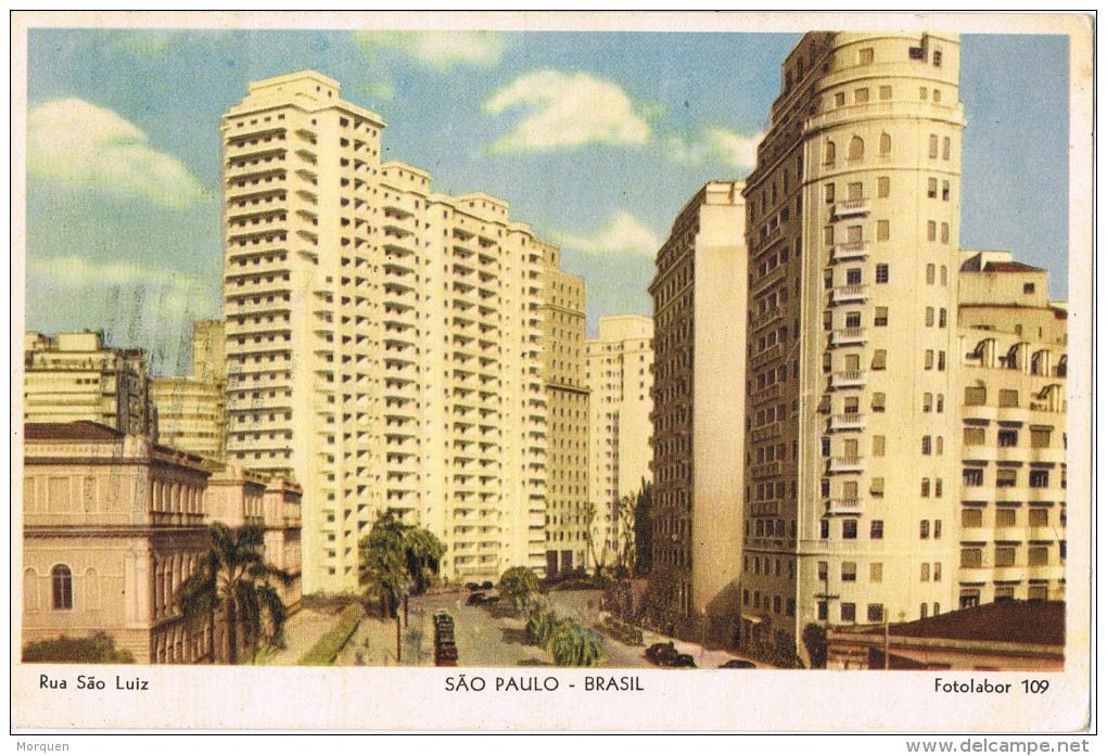 15679. Postal Aerea  SAO PAOLO (Brasil) 1967 A Barcelona - Cartas & Documentos