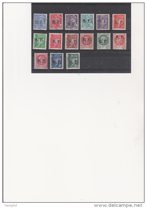 TIMBRES LIBERATION LYON N° 1 A 15 NEUF X - COTE : 30 € - Liberazione