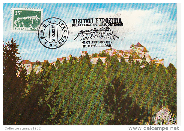 31927- RASNOV FORTRESS RUINS, TOURISM PHILATELIC EXHIBITION, MAXIMUM CARD, 1982, ROMANIA - Maximum Cards & Covers