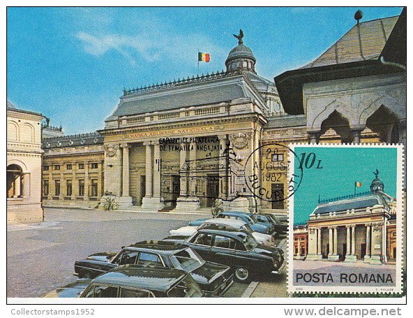 31928- BUCHAREST GREAT ASSEMBLY, PATRIARCHATE PALACE, CAR, MAXIMUM CARD, 1982, ROMANIA - Maximum Cards & Covers