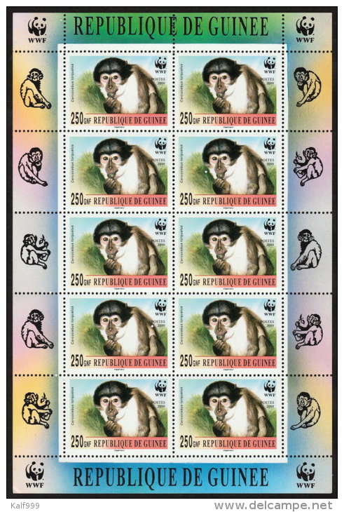 ~~~ Guinee 2000 - Dieren Fauna  WWF  - Kleinbogen Complete Set  - ** MNH  ~~~ - Guinee (1958-...)