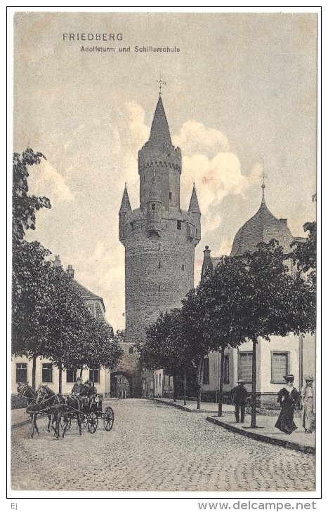 Friedberg Adolfsturm Und Schillerschule - Black & White Postcard - Dr Trenkler & Co -unused - Friedberg