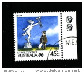 AUSTRALIA - 1991  45c.  HEALTH  2 KOALAS  REPRINT  FINE USED - Essais & Réimpressions