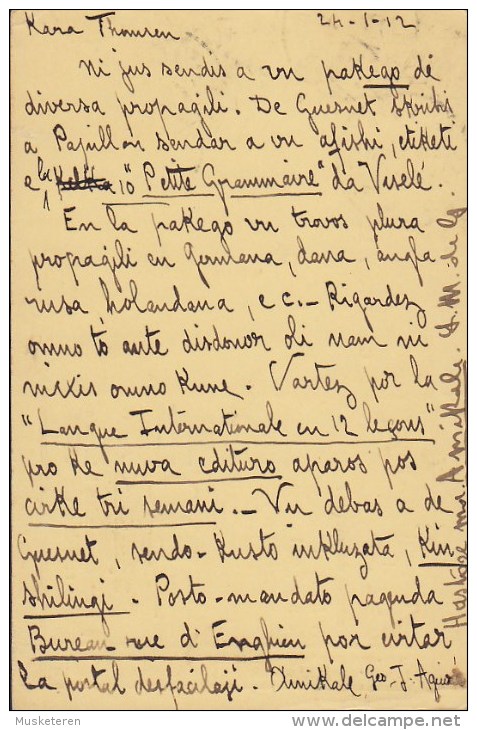 France IDO LANGUE INTERNACIONAL Esperanto PARIS R. D' Enghien 1912 To LONDON Semeuse (2 Scans) - 1906-38 Säerin, Untergrund Glatt