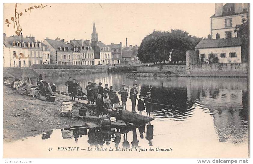 Pontivy      56       Pêche A La Ligne Sur Le Quai - Pontivy