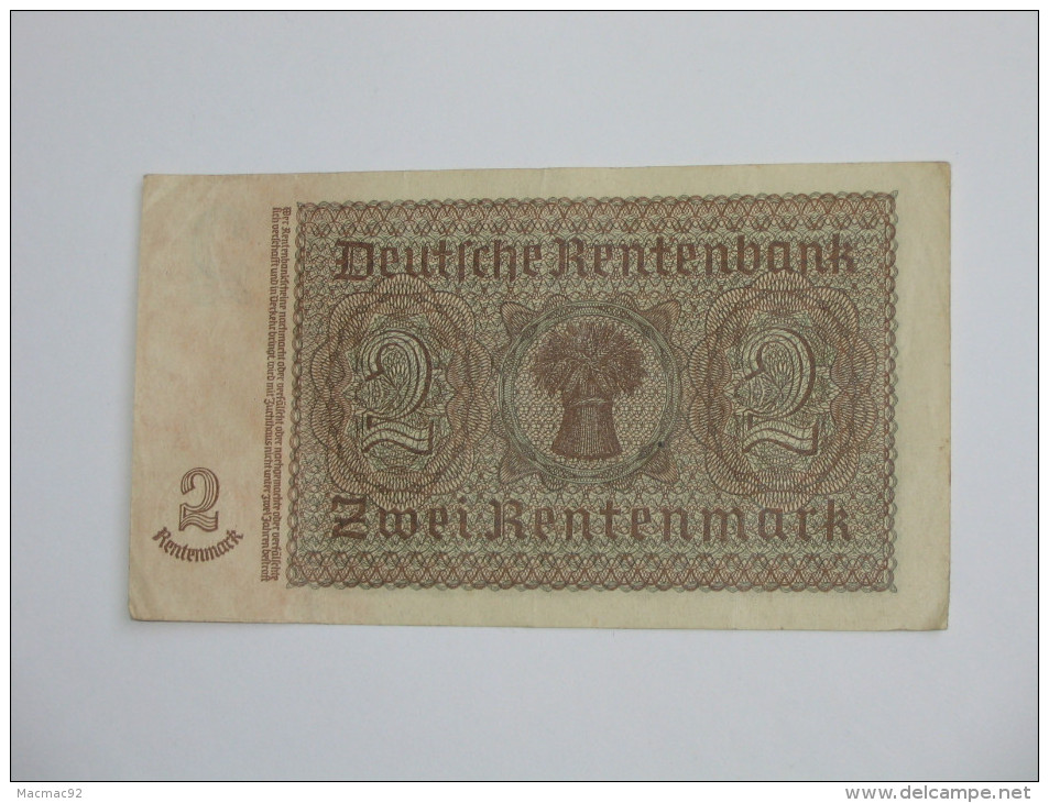 2 Zwei Rentenmark 1937 - Allemagne - Germany **** EN ACHAT IMMEDIAT **** - 1000 Reichsmark