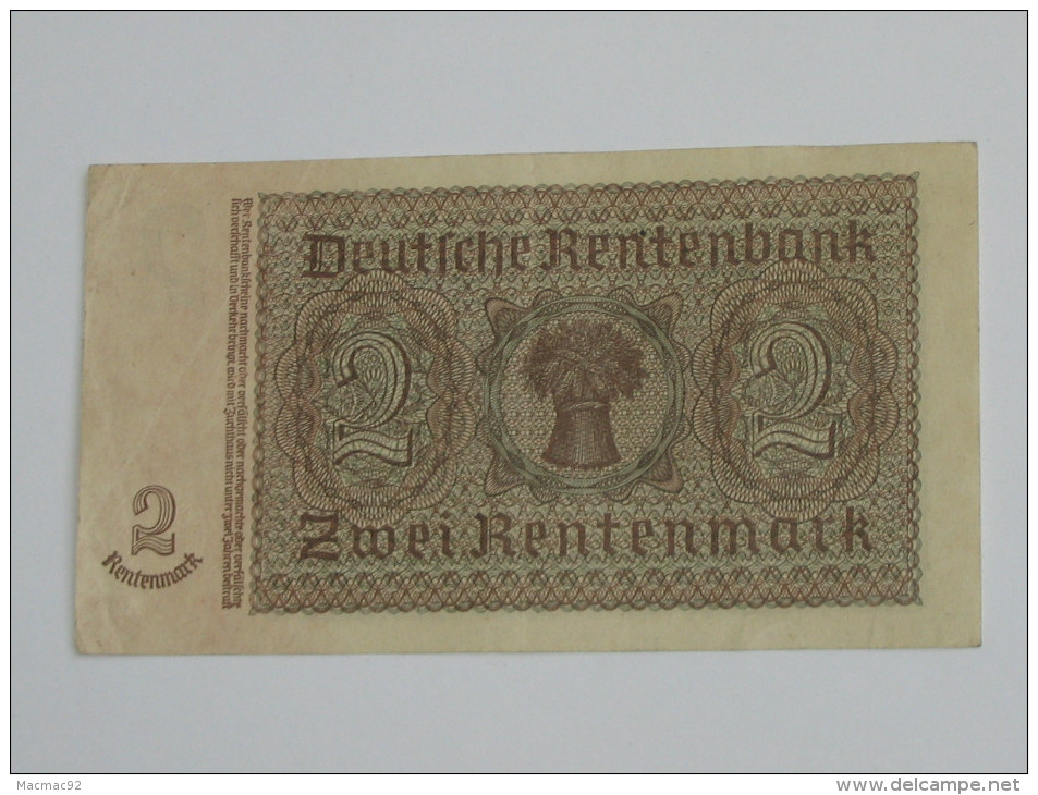 2 Zwei Rentenmark 1937 - Allemagne - Germany **** EN ACHAT IMMEDIAT **** - 1.000 Reichsmark