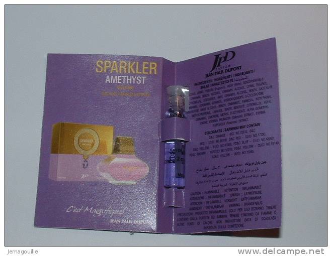 SPARKLER AMETHYST - Pour Femme - JEAN PAUL DUPONT - Echantillon Tube Sur Carte 2 Ml - 2-02 - Echantillons (tubes Sur Carte)