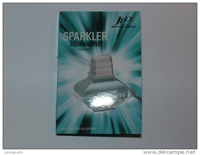 SPARKLER AQUAMARINE - JEAN PAUL DUPONT - Pour Femme - Echantillon Tube Sur Carte 2 Ml - 2-02 * - Perfume Samples (testers)