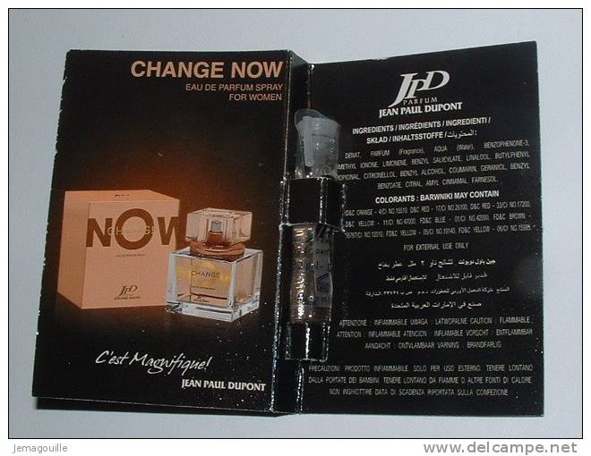 CHANGE NOW - JEAN PAUL DUPONT - Pour Femme - Echantillon Tube Sur Carte 2 Ml - 2-02 - Perfume Samples (testers)