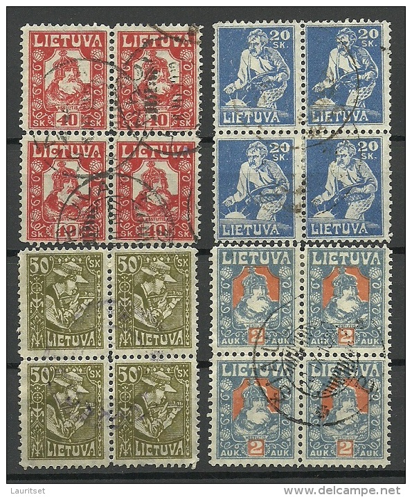 LITAUEN Lietuva Lithuania 1922 4 X 4-block O - Lithuania