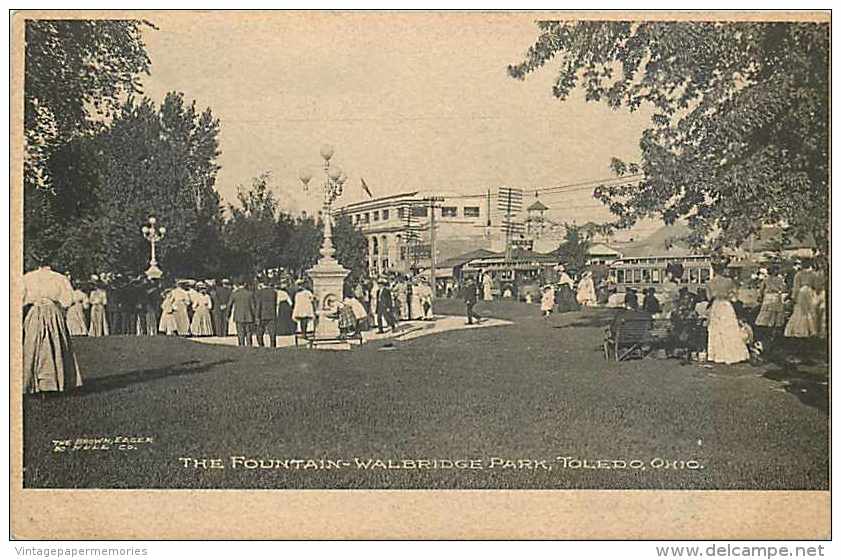 242327-Ohio, Toledo, Walbridge Park, Fountain, Albertype - Toledo