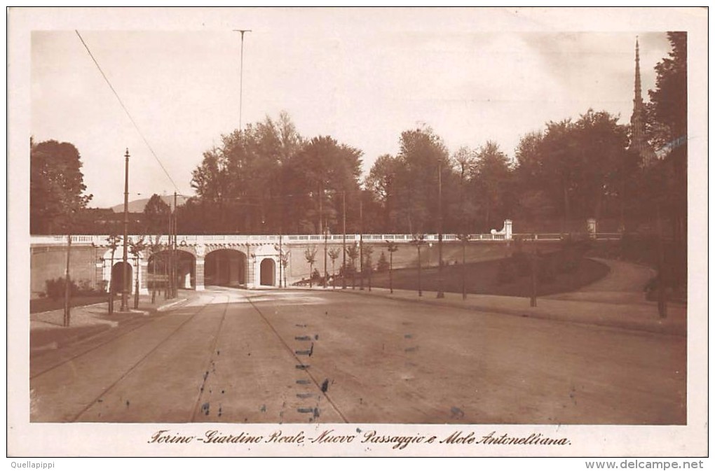 02880 "TORINO - GIARDINO REALE - NUOVO PASSAGGIO E MOLE ANTONELLIANA"  CART. SPED. 1925 - Parken & Tuinen