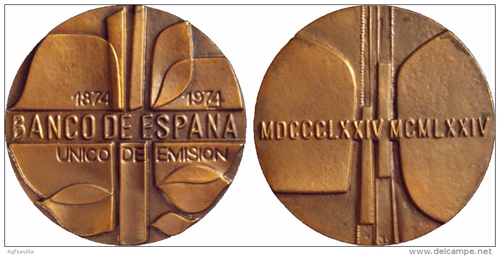 ESPAÑA. MEDALLA BANCO DE ESPAÑA. ÚNICO DE EMISIÓN. 1.974. CON ESTUCHE ORIGINAL. ESPAGNE. SPAIN - Professionnels/De Société