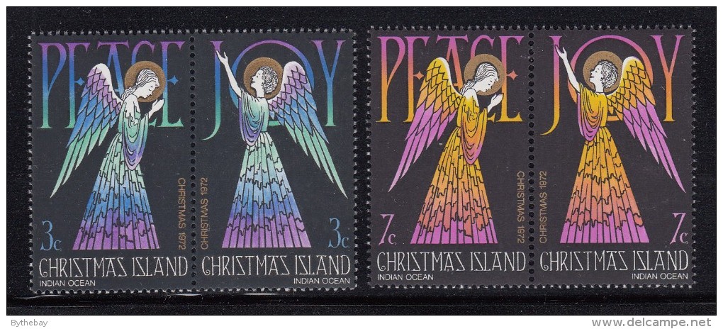 Christmas Island MNH Scott #56a, #58a Set Of 2 Se-tenant Pairs: Angels, Peace, Joy - Christmas - Christmas Island