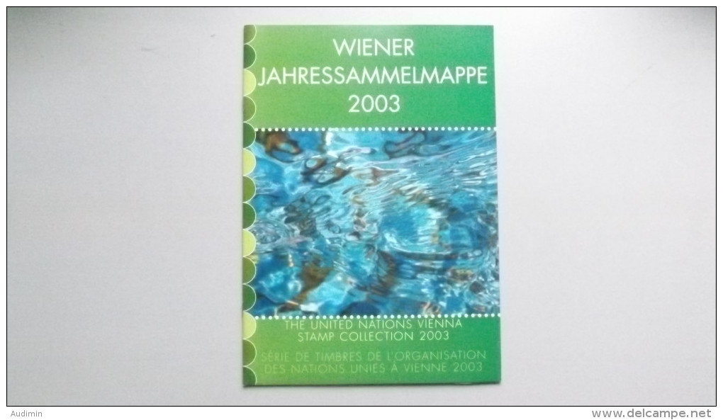 UNO-Wien 381/8, 393/8, 406, Bl. 17 Souvenir-Folder 2003 **/mnh, Jahreszusammenstellung 2003 - Ungebraucht