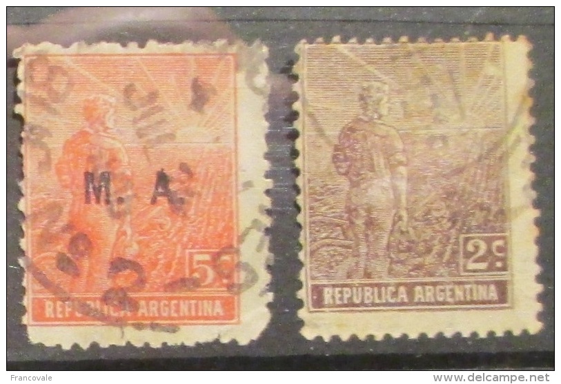 Argentina 1911 Agriculture 2c 1915 5c Overprint - Gebruikt