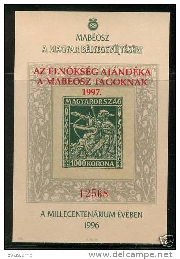 HUNGARY- 1997.Commemorative Sheet - Millecentenarium Overprint - Foglietto Ricordo