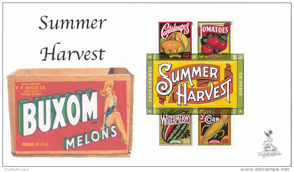 Summer Harvest FDC With DCP Cancellation, From Toad Hall Covers - 2011-...